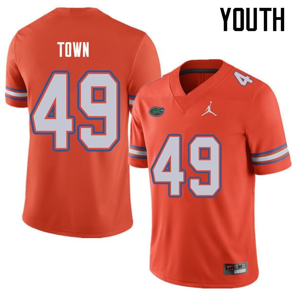 Youth NCAA Florida Gators Cameron Town #49 Stitched Authentic Jordan Brand Orange College Football Jersey OBH7165AF